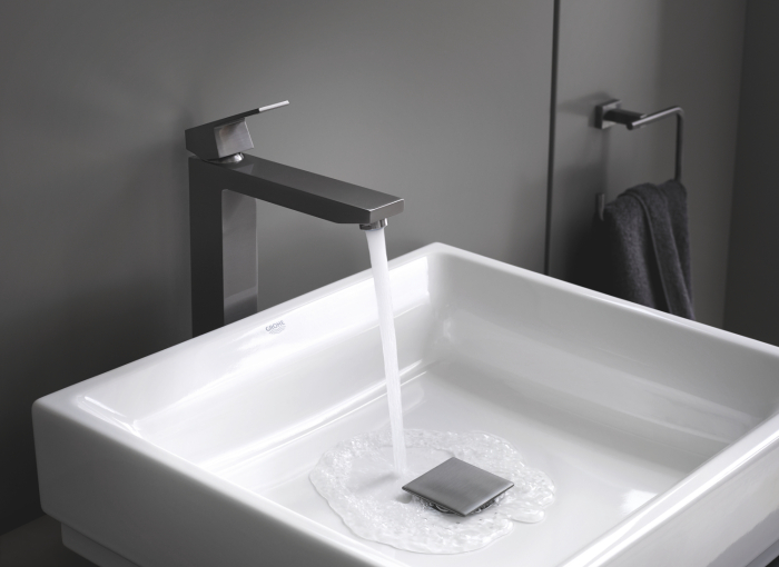 Inel prosop Grohe 40510AL1, Essentials Cube, 190 mm, metal, mat, grafit [4]