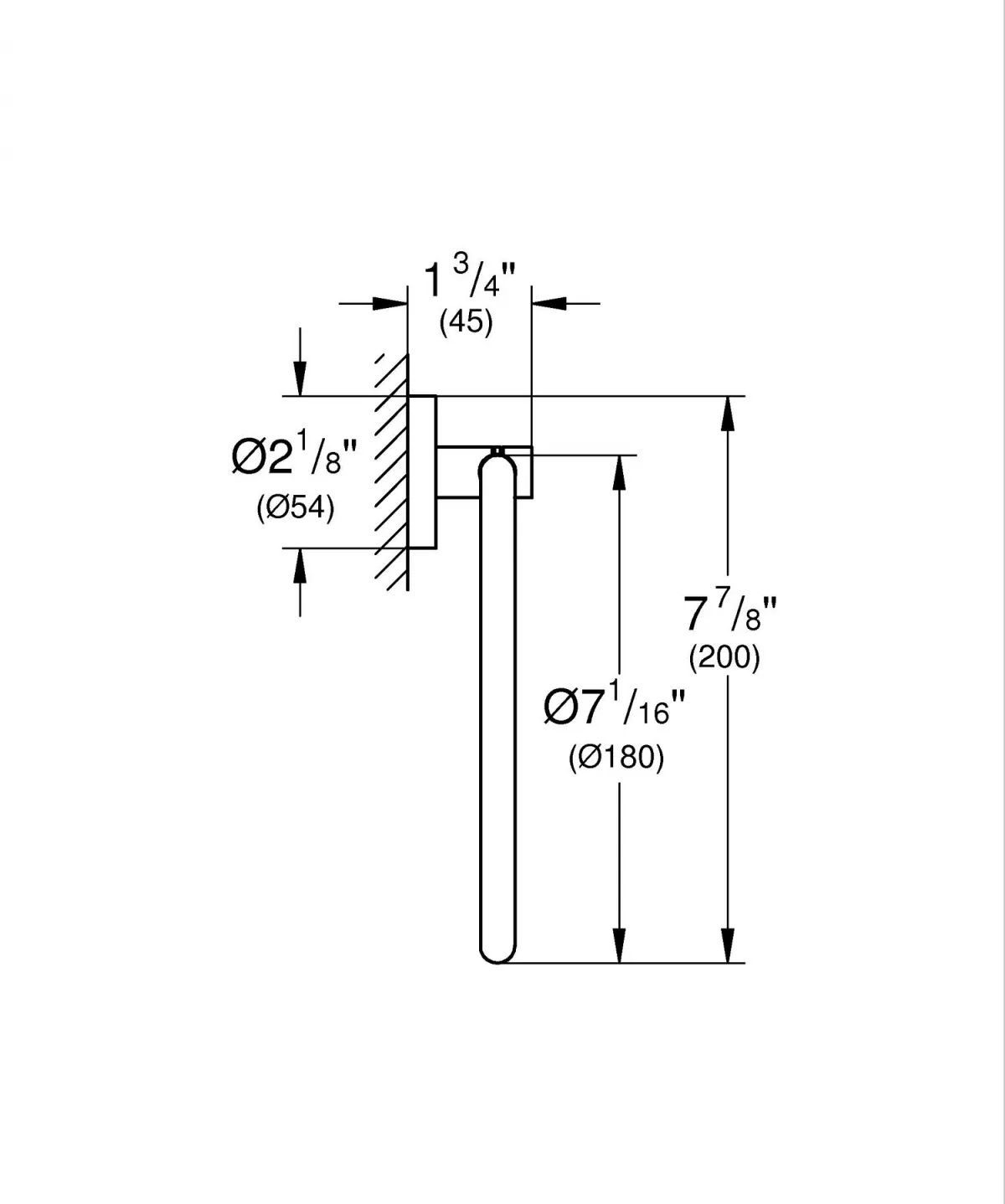 Inel prosop Grohe Essentials, pe perete, 200 mm, metal, mat, otel satinat, 40365DC1 [3]