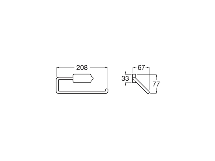 Inel prosop Roca A817728C00, 208 mm, 77 mm, 1 rafturi, 2 orificii instalare, pe perete, metal, inel prosop, Crom [2]