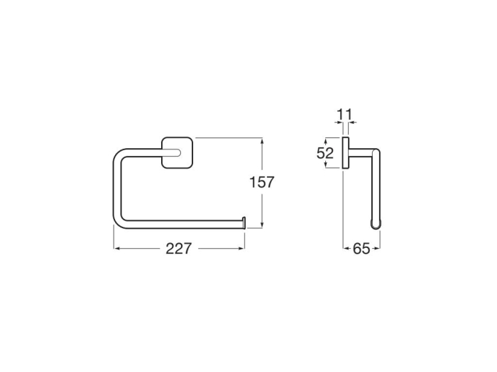 Inel prosop Roca A817886NB0, 227 mm, 157 mm, 1 rafturi, 2 orificii instalare, pe perete, metal, Negru [2]