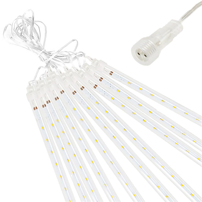 Instalatie de Craciun, 10 tuburi, 50cm, 480 LED, ploaie de meteoriti, alb [10]