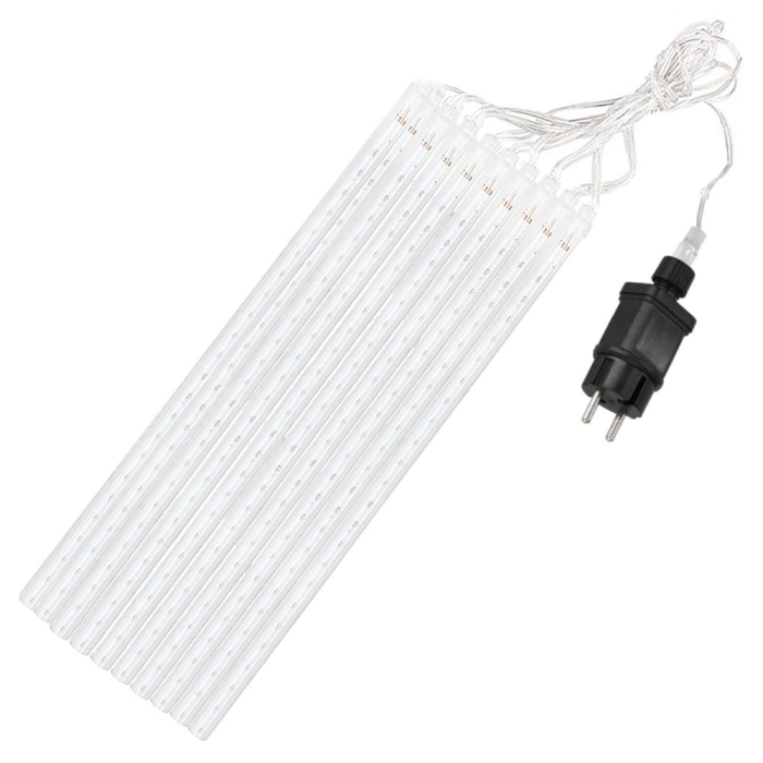 Instalatie de Craciun, 10 tuburi, 50cm, 480 LED, ploaie de meteoriti, albastru [5]