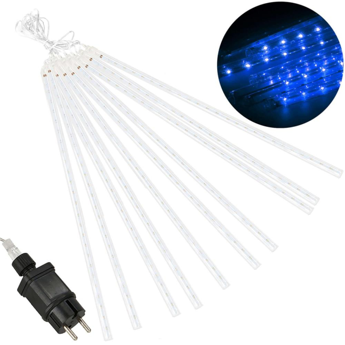 Instalatie de Craciun, 10 tuburi, 50cm, 480 LED, ploaie de meteoriti, albastru [3]