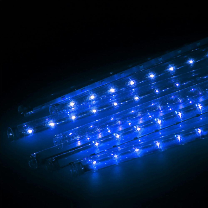 Instalatie de Craciun, 10 tuburi, 50cm, 480 LED, ploaie de meteoriti, albastru [11]