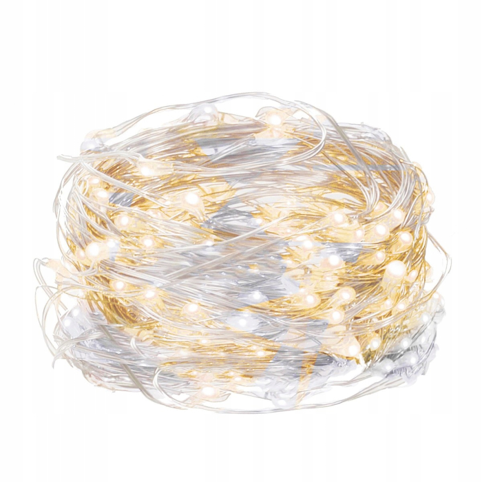 Instalatie lumina decorativa cu 100 LED-uri, 5m, cu alimentare pe baterii, iluminare alba [3]