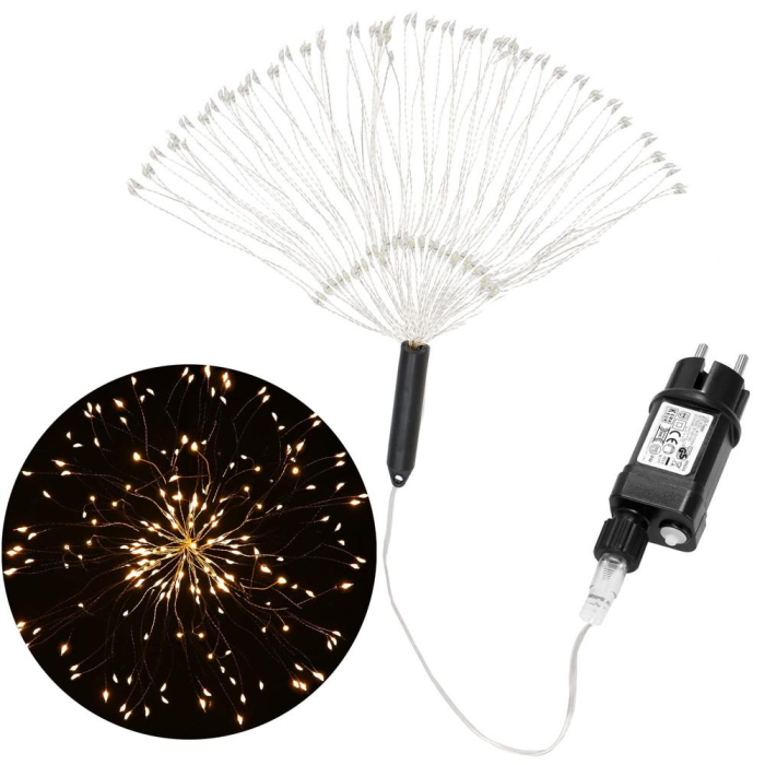 Instalatie lumina decorativa STAR cu 100 LED-uri, diametru 40cm, telecomanda, iluminare galbena [8]