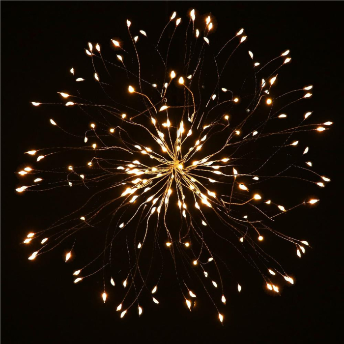 Instalatie lumina decorativa STAR cu 100 LED-uri, diametru 40cm, telecomanda, iluminare galbena [1]