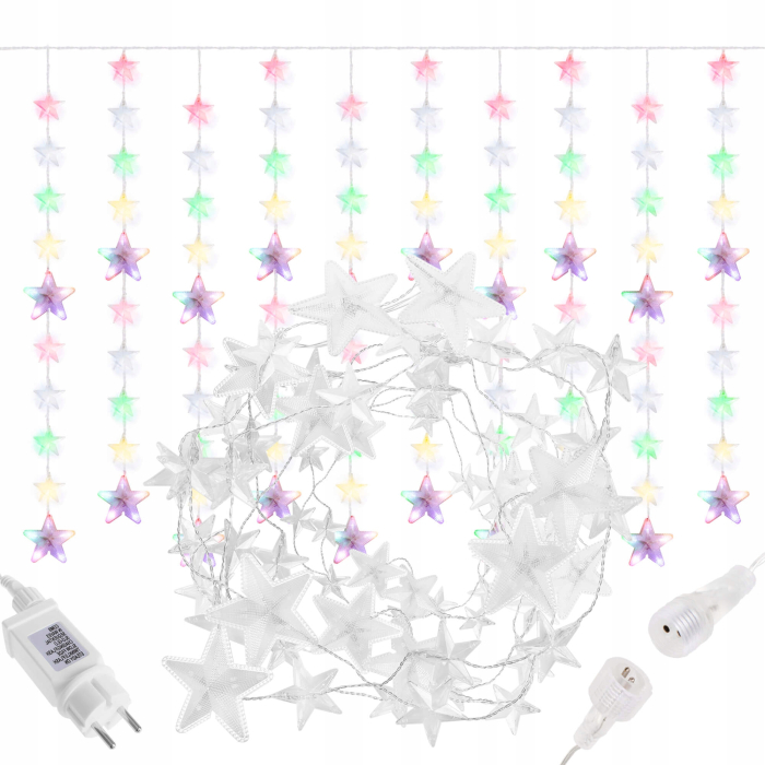 Instalatie lumina tip perdea cu 180 LED-uri, 2m, pentru interior/exterior, iluminare multicolor [2]