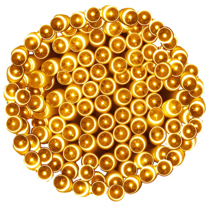 Instalatie lumini de exterior pentru gradina, 10.5 metri, 100 LED-uri, cu baterii, galben [7]