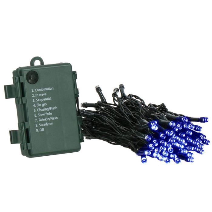 Instalatie lumini de exterior pentru gradina, 10 metri, 100 LED-uri, cu baterii, albastru [8]