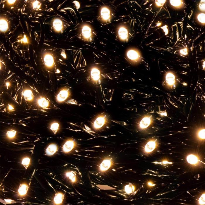 Instalatie lumini pentru bradul de Craciun, 17,5 metri, 300 LED-uri, 8 functii, alb cald [5]