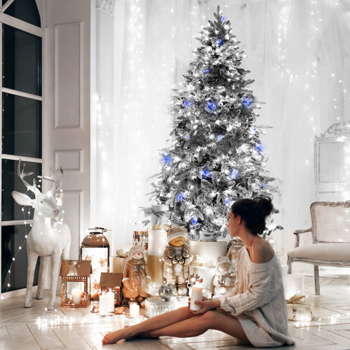 Instalatie lumini pentru bradul de Craciun, 61,5 metri, 1000 LED-uri cu flash, alb [9]