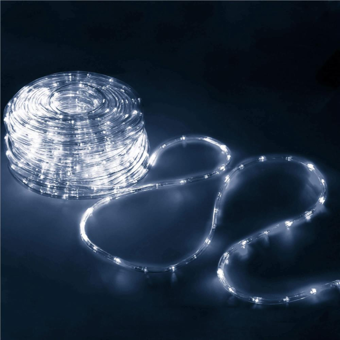 Instalatie tub furtun luminos pentru Craciun, 240 LED-uri, 10 m, pentru exterior, alb rece [1]