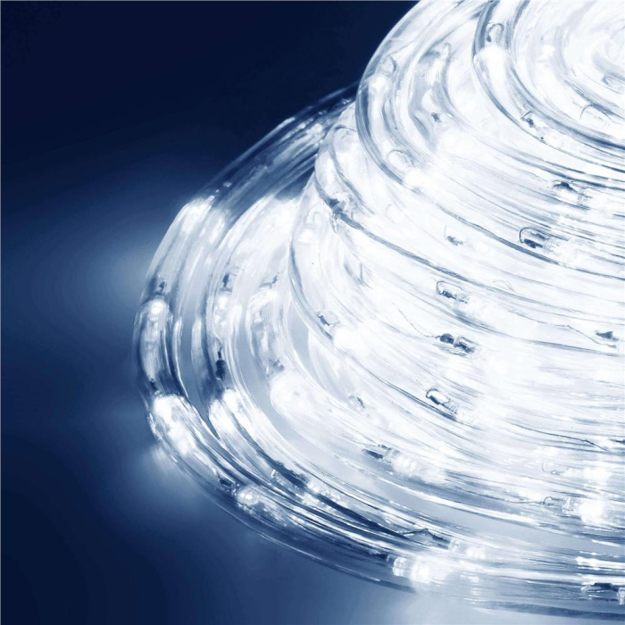 Instalatie tub furtun luminos pentru Craciun, 240 LED-uri, 10 m, pentru exterior, alb rece [3]