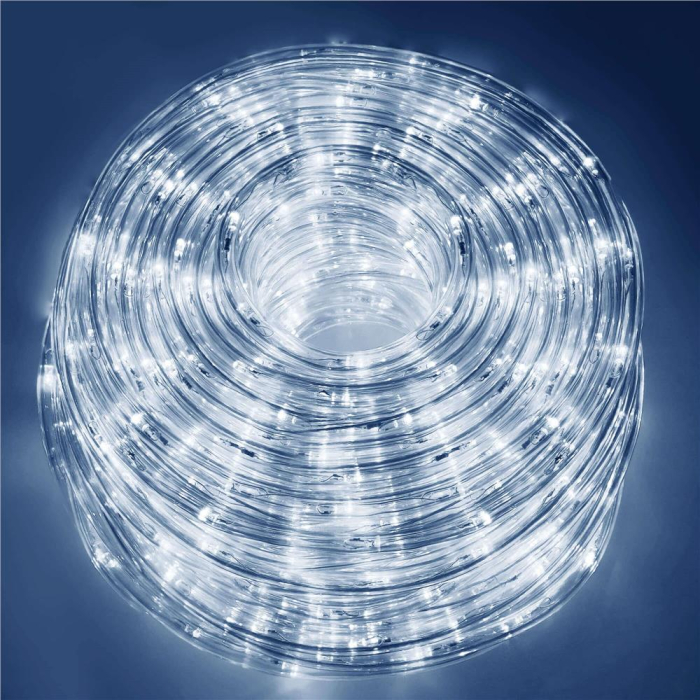 Instalatie tub furtun luminos pentru Craciun, 240 LED-uri, 10 m, pentru exterior, alb rece [2]