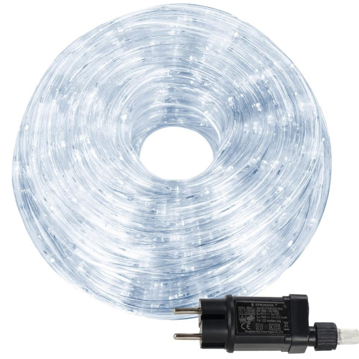 Instalatie tub furtun luminos pentru Craciun, 240 LED-uri, 10 m, pentru exterior, alb rece [4]