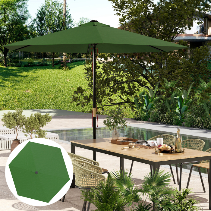  invelis de Schimb pentru Umbrela cu Orificii de Aerisire, Ø300 cm, Verde [8]