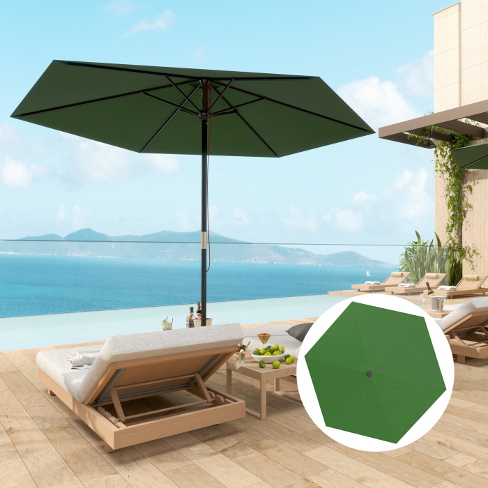  invelis de Schimb pentru Umbrela cu Orificii de Aerisire, Ø300 cm, Verde [9]