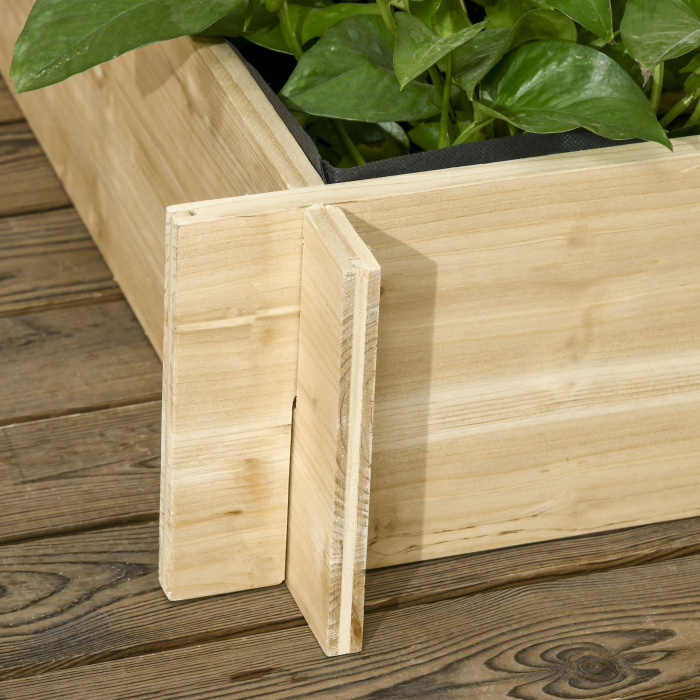  Jardiniera cu 3 Niveluri cu Grilaj pentru Catarat Vita de Vie, Paturi Suprainaltate din Lemn pentru Gradina, Jardiniera in Aer Liber pentru Legume, Flori, Ierburi, Nuanta Natur [9]