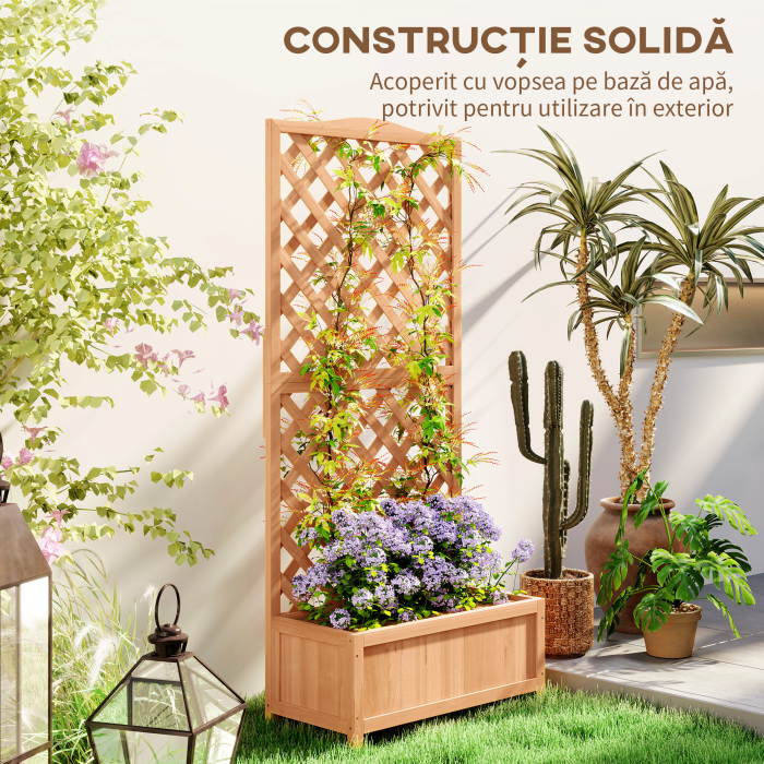  Jardiniera cu Grilaj pentru Plante - Maro [7]