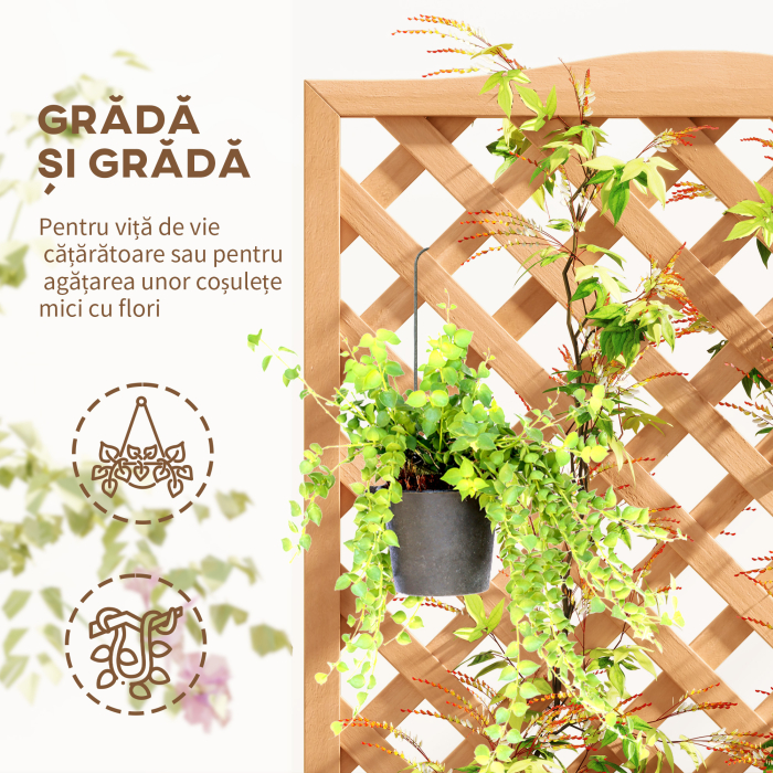  Jardiniera cu Grilaj pentru Plante - Maro [5]