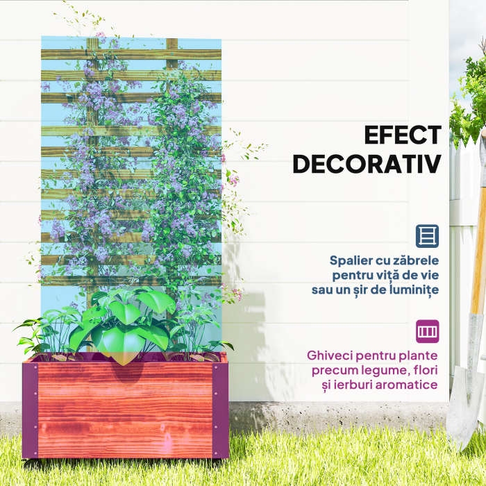  Jardiniera cu Spalier pentru Plante Agatatoare si Roti [4]