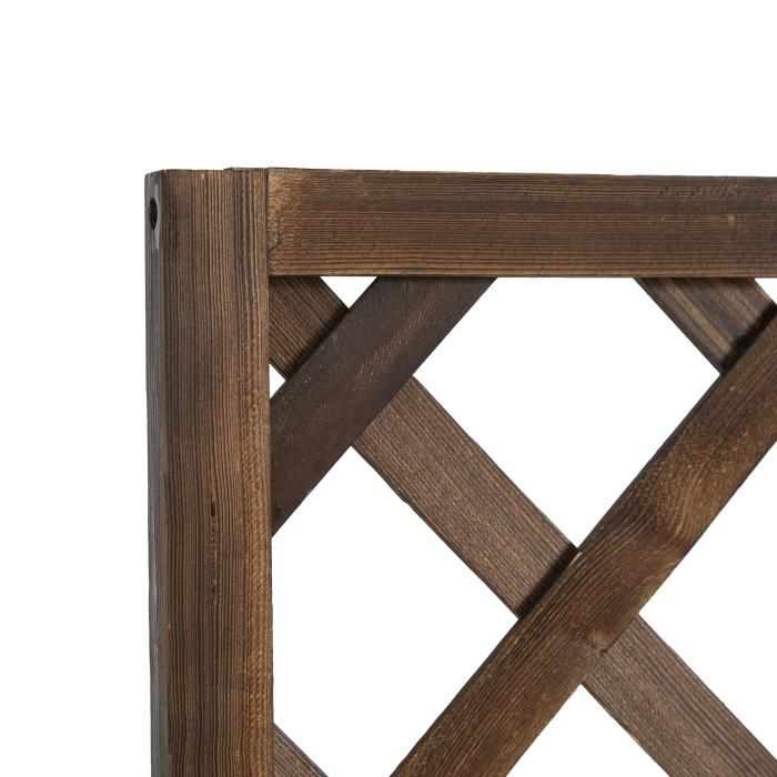  Jardiniera de Exterior cu Spalier, Grilaj pentru Plante Cataratoare si Ghiveci, 72.5x31.5x149.5 cm, Lemn Natural [8]