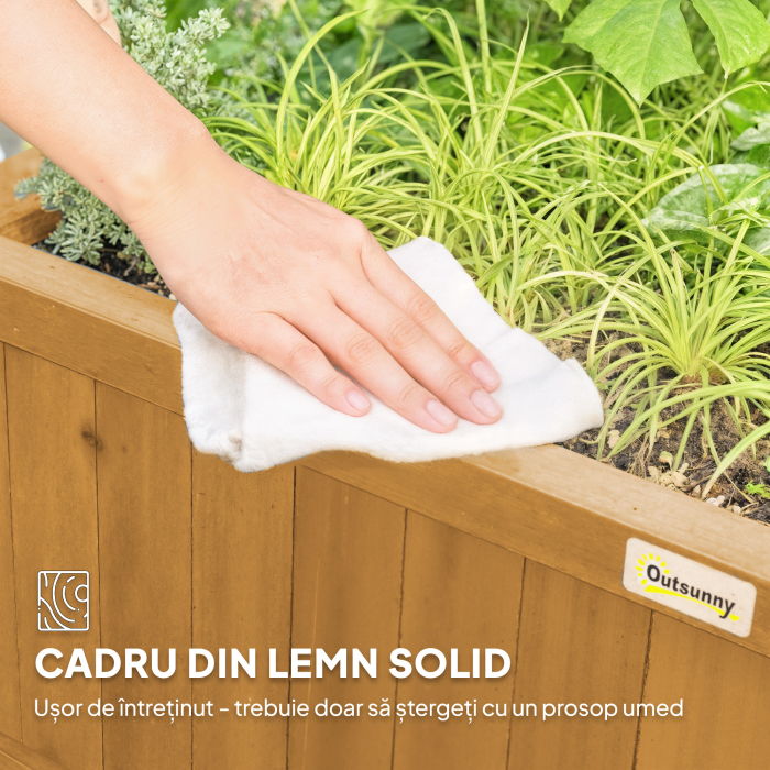  Jardiniera de Gradina cu Spalier pentru Plante Cataratoare din Lemn, 90x45x183 cm, Galben [7]