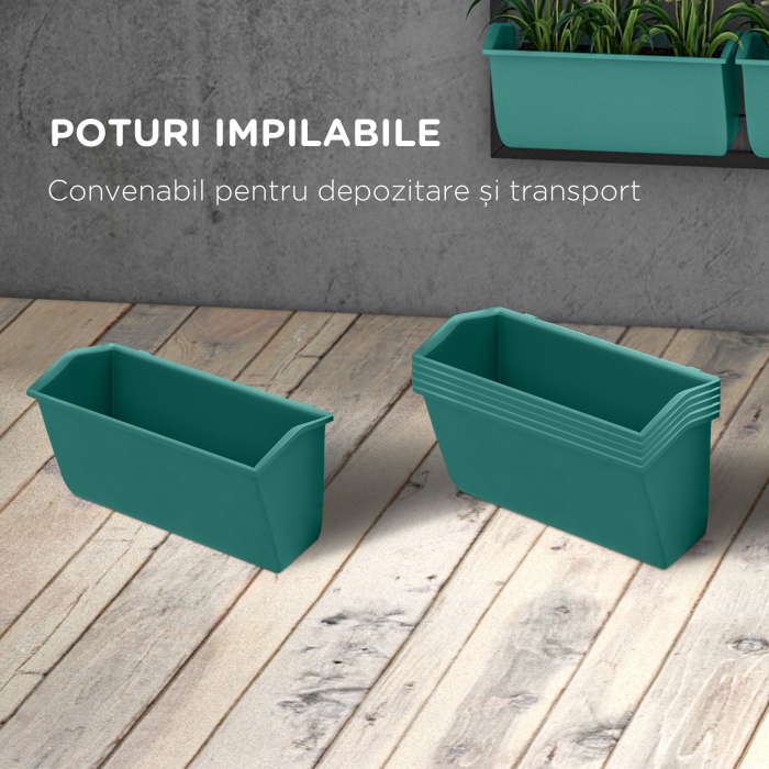  Jardiniera de perete pe 3 nivele cu 6 ghivece pentru int [7]