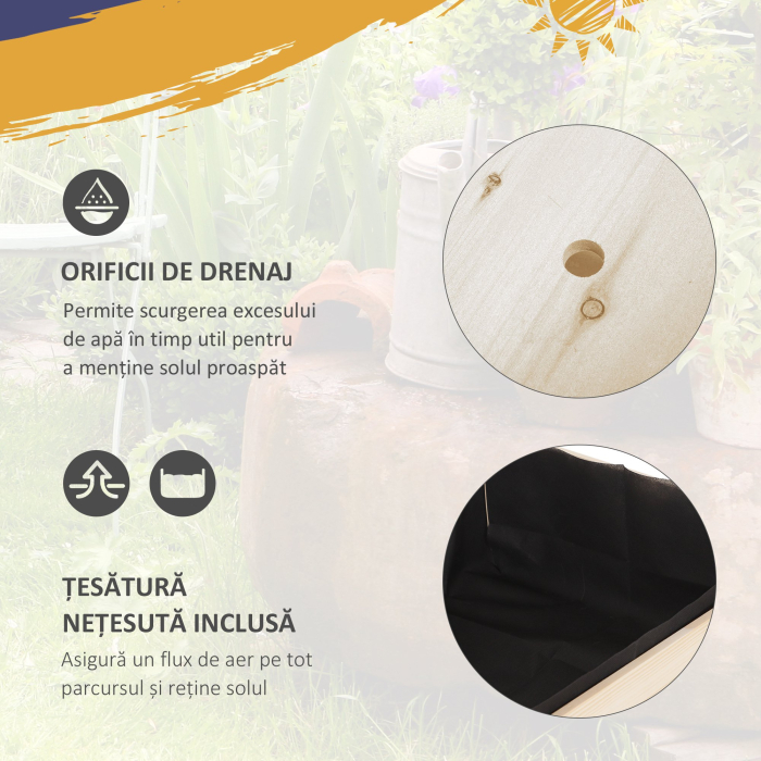  Jardiniera din lemn pentru gradina, 123x54x74cm, maro [6]