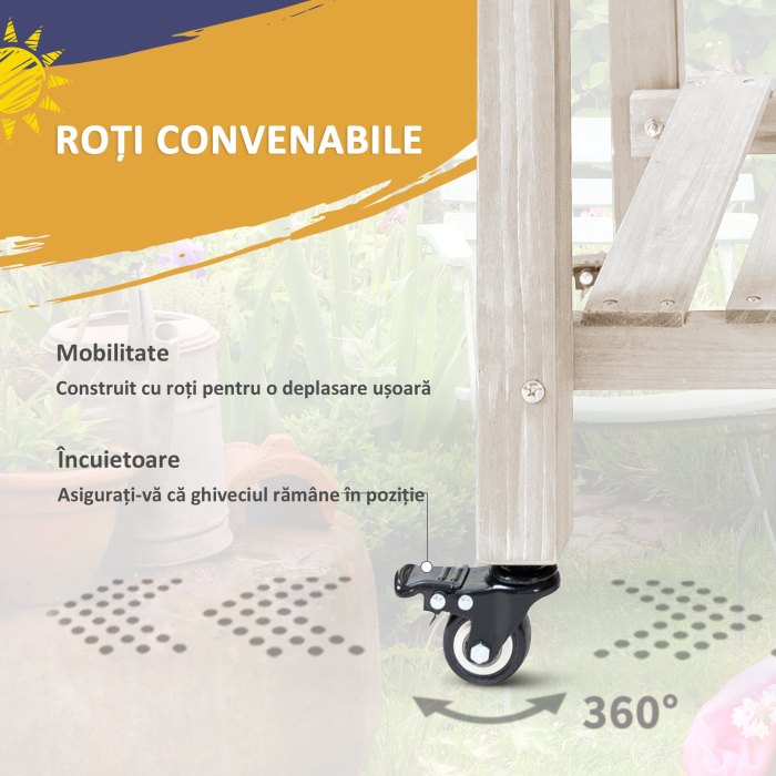  Jardiniera din lemn pentru gradina, 123x54x74cm, maro [5]