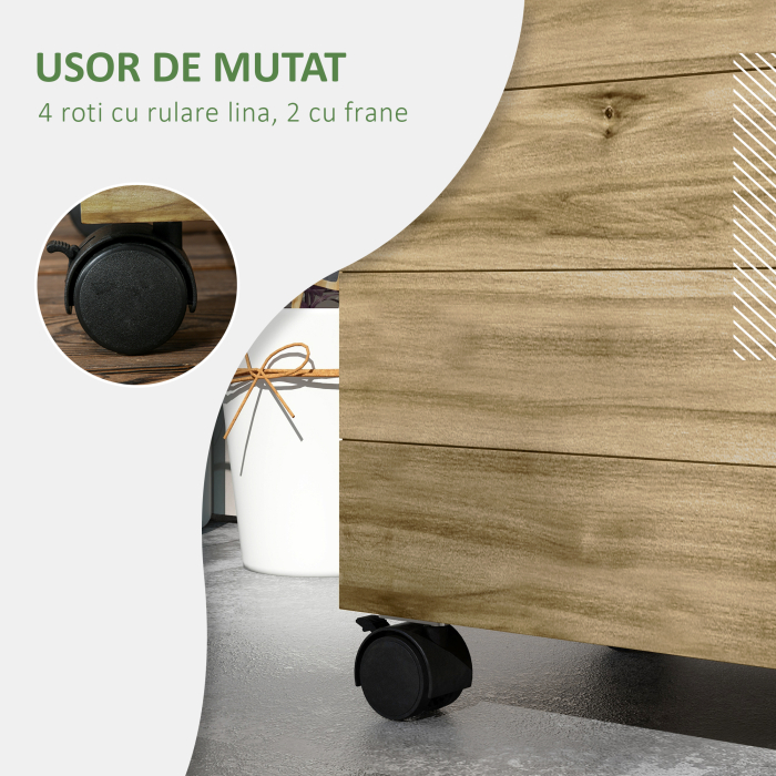  Jardiniera inaltata verticala cu 4 roti si suport pentru plantele cataratoare, din  lemn de brad, 76x30x155cm, alb [8]