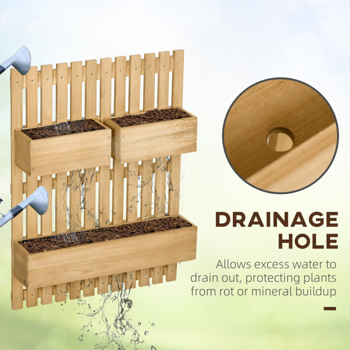 Jardiniera Lemn Exterior - Verticala cu 3 Ghivece Detasabile [7]