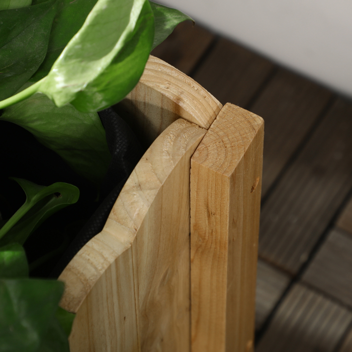  Jardiniera pentru exterior, verticala si de dimensiuni reduse din lemn de brad cu orificiu de scurgere si protectie interioara, 86x30x50 cm, culoarea lemnului [7]