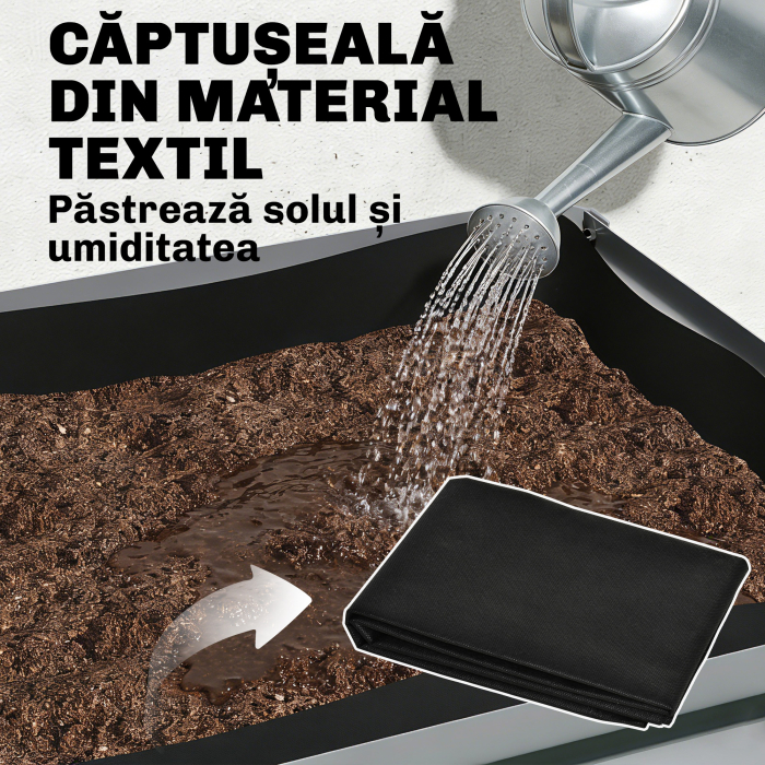  Jardiniera Ridicata cu Raft de Depozitare, 150L, Otel Galvanizat, inaltime 80 cm, pentru Gradina sau Terasa [8]