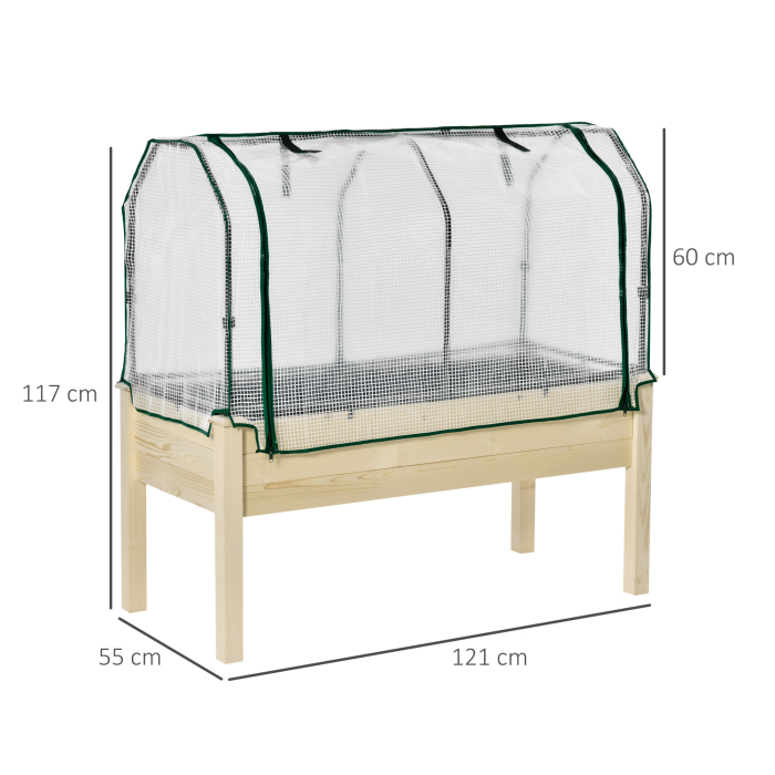  jardiniera tip sera, pentru plante, 121x55x117cm, lemn [3]