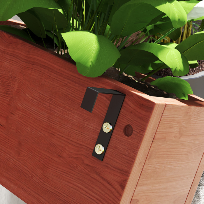  Jardiniera Verticala cu sipci si 3 Vase Detasabile, in Lemn de Brad, 60x16x80 cm, Maro [9]