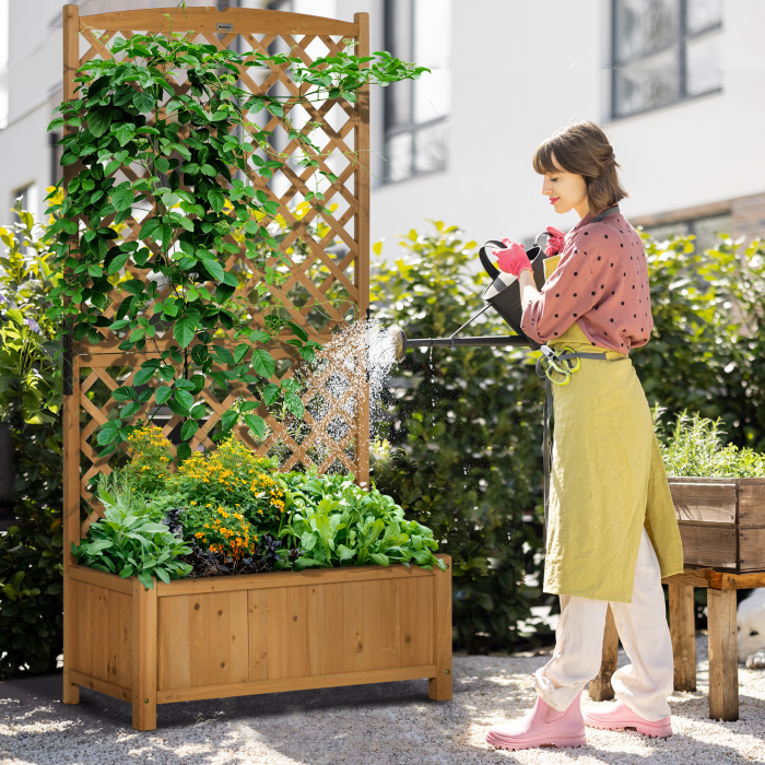  Jardiniera Verticala Lemn Galben 90×45×180 cm - Brad & Design Vertical [2]