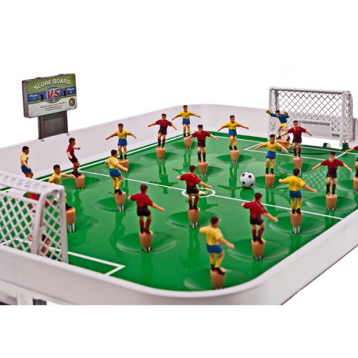 Joc fotbal masa jucatori pe arc 22 figurine tabla scor, 50x37x13 cm, set complet, multicolor [6]