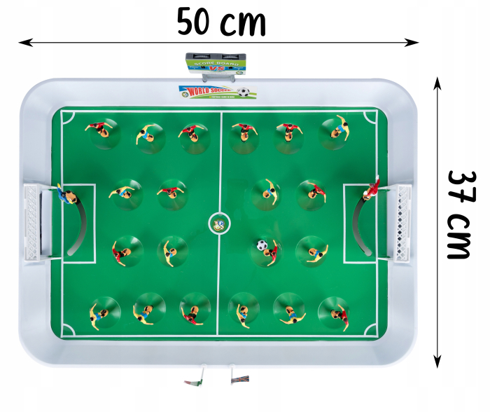 Joc fotbal masa jucatori pe arc 22 figurine tabla scor, 50x37x13 cm, set complet, multicolor [11]