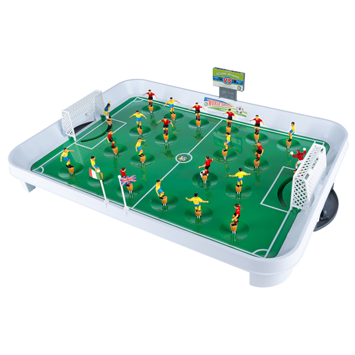 Joc fotbal masa jucatori pe arc 22 figurine tabla scor, 50x37x13 cm, set complet, multicolor [8]