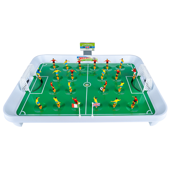 Joc fotbal masa jucatori pe arc 22 figurine tabla scor, 50x37x13 cm, set complet, multicolor [5]