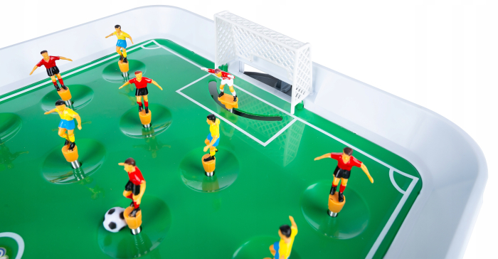 Joc fotbal masa jucatori pe arc 22 figurine tabla scor, 50x37x13 cm, set complet, multicolor [10]
