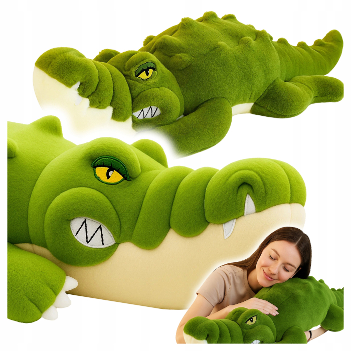 Jucarie de plus Crocodil urias 100 cm, multifunctionala 2 in 1, perna moale pentru imbratisat si relaxare, umplutura elastica din fibre, ideala pentru [3]