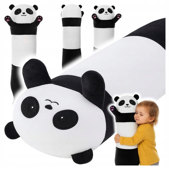 Jucarie de plus Panda urias 70 cm, multifunctionala 2 in 1, perna moale pentru imbratisat si relaxare, umplutura pufoasa din poliester, ideala pentru [3]