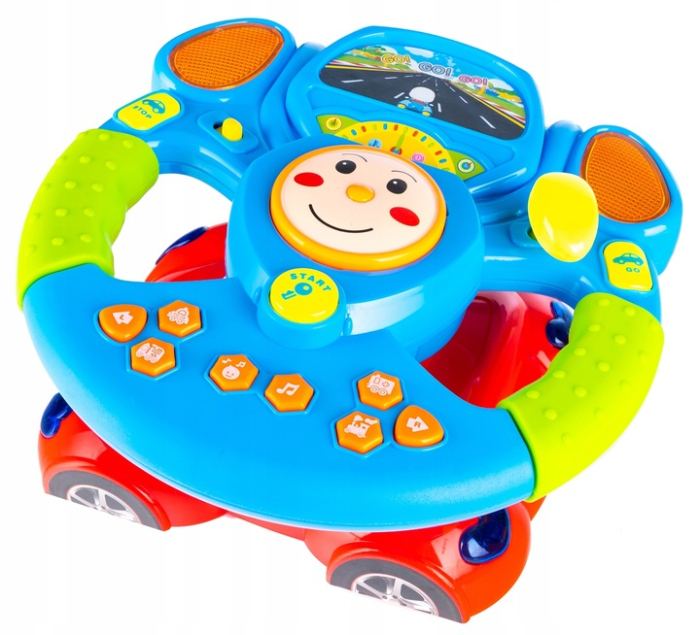 Jucarie interactiva volan muzical copii sunete si lumini, design realist, educativa, multicolor [6]
