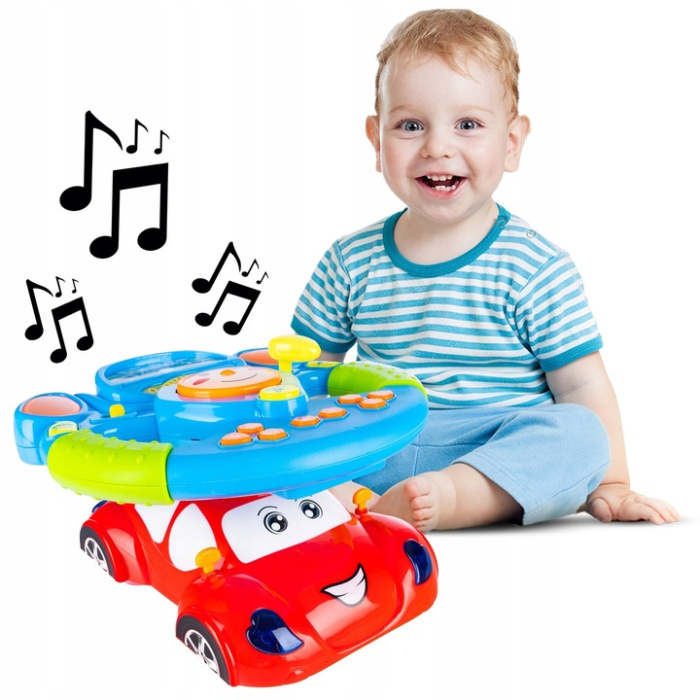 Jucarie interactiva volan muzical copii sunete si lumini, design realist, educativa, multicolor [3]