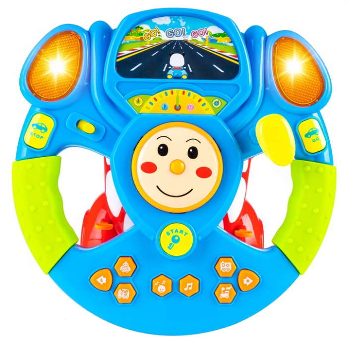 Jucarie interactiva volan muzical copii sunete si lumini, design realist, educativa, multicolor [4]