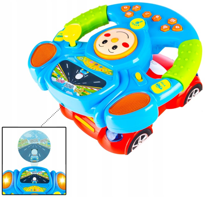 Jucarie interactiva volan muzical copii sunete si lumini, design realist, educativa, multicolor [7]