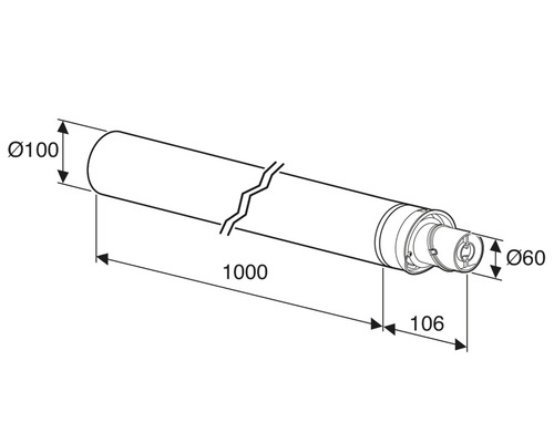 Kit de evacuare 80/125, 1000 mm pentru Ariston GENUS PREMIUM EVO HP [3]